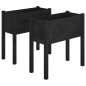 vidaXL Jardineras 2 uds madera maciza de pino negro 70x31x70 cm vidaXL Jardineras 2 uds madera maciza de pino negro 70x31x70 cm