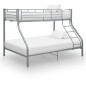 vidaXL Estructura de litera de metal gris 140x200 cm/90x200 cm