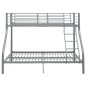 vidaXL Estructura de litera de metal gris 140x200 cm/90x200 cm
