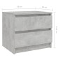 vidaXL Mesita de noche madera contrachapada gris hormigón 50x39x43,5cm
