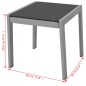vidaXL Tumbonas con mesita aluminio negro vidaXL Tumbonas con mesita aluminio negro