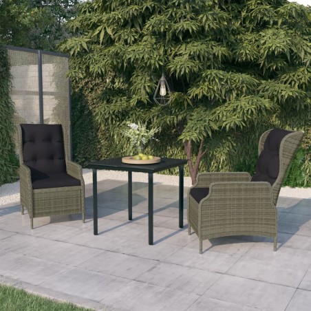 vidaXL Juego de comedor de jardín 3 piezas marrón