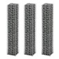 vidaXL Cestas de muro de gaviones alambre galvanizado 25x25x150cm 3 ud vidaXL Cestas de muro de gaviones alambre galvanizado 25x25x150cm 3 ud