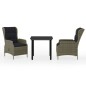 vidaXL Juego de comedor de jardín 3 piezas marrón vidaXL Juego de comedor de jardín 3 piezas marrón