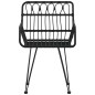 vidaXL Sillas de jardín reposabrazos 2 uds ratán PE negro 56x64x80 cm vidaXL Sillas de jardín reposabrazos 2 uds ratán PE negro 56x64x80 cm