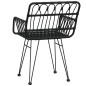 vidaXL Sillas de jardín reposabrazos 2 uds ratán PE negro 56x64x80 cm vidaXL Sillas de jardín reposabrazos 2 uds ratán PE negro 56x64x80 cm