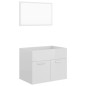 vidaXL Set muebles de baño 2 piezas madera contrachapada blanco brillo vidaXL Set muebles de baño 2 piezas madera contrachapada blanco brillo