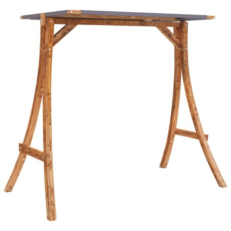 vidaXL Estructura columpio techo antracita madera curvada acabado teca