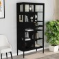vidaXL Vitrina de acero y vidrio templado negra 90x40x180 cm vidaXL Vitrina de acero y vidrio templado negra 90x40x180 cm