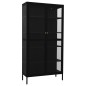 vidaXL Vitrina de acero y vidrio templado negra 90x40x180 cm vidaXL Vitrina de acero y vidrio templado negra 90x40x180 cm