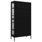 vidaXL Vitrina de acero y vidrio templado negra 90x40x180 cm vidaXL Vitrina de acero y vidrio templado negra 90x40x180 cm