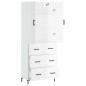 vidaXL Aparador alto madera contrachapada blanco brillo 69,5x34x180 cm