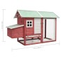 vidaXL Gallinero madera maciza de pino y abeto rojo 170x81x110 cm vidaXL Gallinero madera maciza de pino y abeto rojo 170x81x110 cm