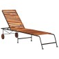vidaXL Tumbona ajustable de madera maciza de acacia y patas de acero vidaXL Tumbona ajustable de madera maciza de acacia y patas de acero