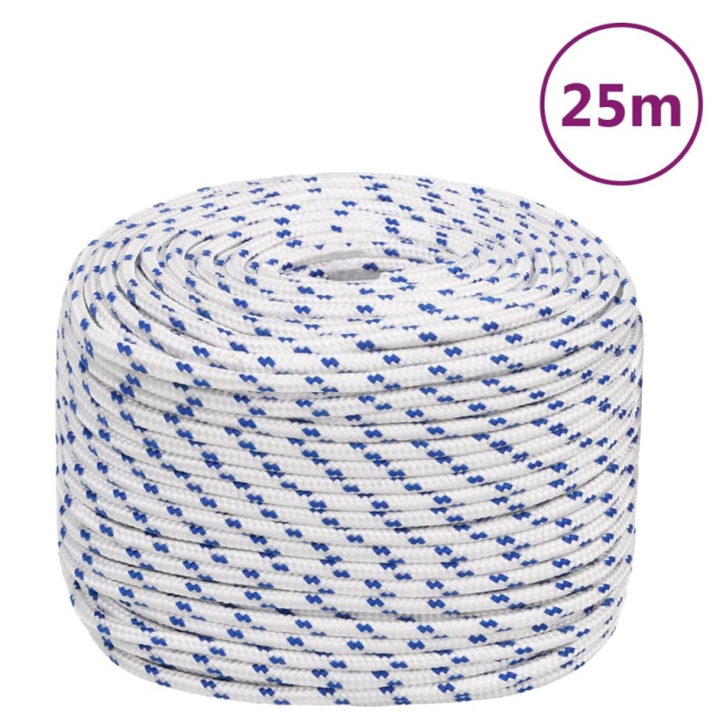 vidaXL Cuerda de barco polipropileno blanco 6 mm 25 m vidaXL Cuerda de barco polipropileno blanco 6 mm 25 m