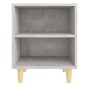 vidaXL Mesita de noche patas madera maciza gris hormigón 40x30x50 cm vidaXL Mesita de noche patas madera maciza gris hormigón 40x30x50 cm
