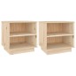 vidaXL Mesitas de noche 2 unidades madera maciza de pino 40x34x40 cm vidaXL Mesitas de noche 2 unidades madera maciza de pino 40x34x40 cm