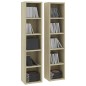vidaXL Estantería CDs 2 uds contrachapada color roble 21x16x93,5 cm vidaXL Estantería CDs 2 uds contrachapada color roble 21x16x93,5 cm