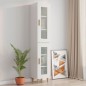vidaXL Armario de pared colgante blanco brillante 34,5x34x90 cm vidaXL Armario de pared colgante blanco brillante 34,5x34x90 cm