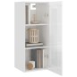 vidaXL Armario de pared colgante blanco brillante 34,5x34x90 cm vidaXL Armario de pared colgante blanco brillante 34,5x34x90 cm