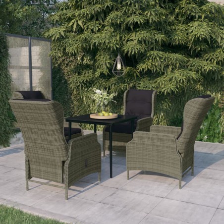 vidaXL Juego de comedor de jardín 5 piezas con cojines marrón