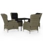 vidaXL Juego de comedor de jardín 5 piezas con cojines marrón vidaXL Juego de comedor de jardín 5 piezas con cojines marrón
