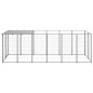 vidaXL Perrera de acero plateado 330x110x110 cm