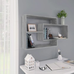 vidaXL Estantería de pared contrachapada gris Sonoma 104x20x58,5 cm