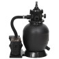 vidaXL Filtro de arena para piscina con prefiltro negro vidaXL Filtro de arena para piscina con prefiltro negro