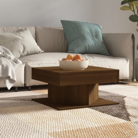 vidaXL Mesa de centro madera contrachapada roble marrón 57x57x30 cm