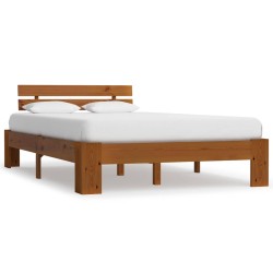 vidaXL Estructura de cama madera maciza pino marrón miel 140x200 cm