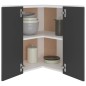 vidaXL Armario colgante esquina madera de ingeniería gris 57x57x60 cm