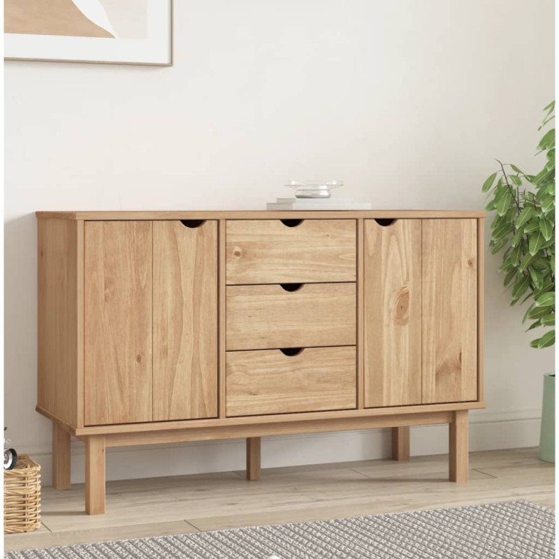 vidaXL Aparador OTTA madera maciza pino 113,5x43x73 cm