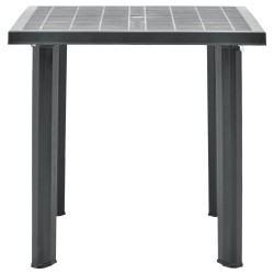 vidaXL Mesa de jardín de plástico gris antracita 80x75x72 cm