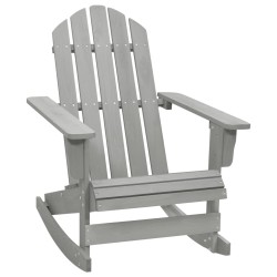 vidaXL Silla mecedora de jardín de madera gris