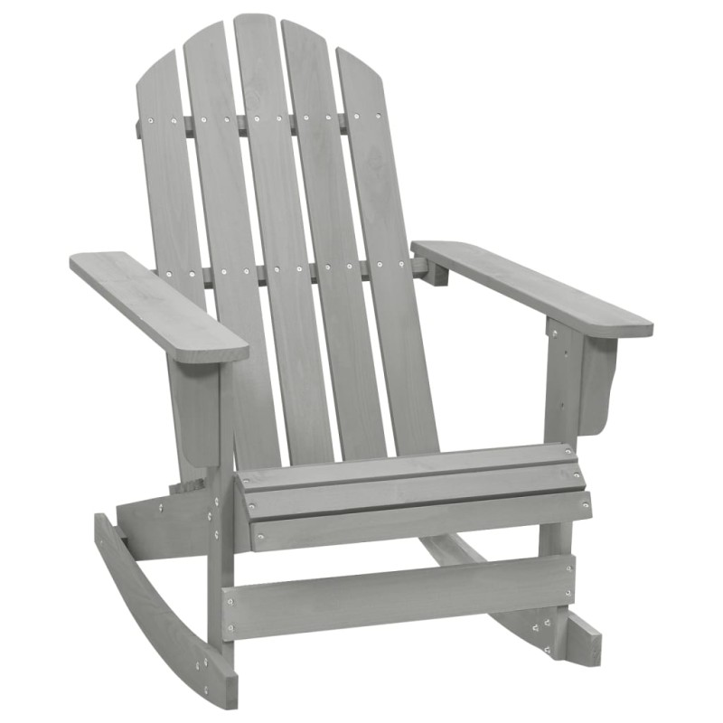 vidaXL Silla mecedora de jardín de madera gris
