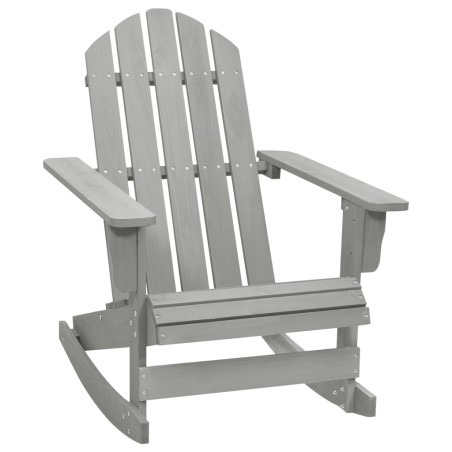vidaXL Silla mecedora de jardín de madera gris