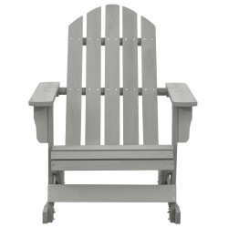 vidaXL Silla mecedora de jardín de madera gris