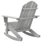vidaXL Silla mecedora de jardín de madera gris