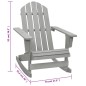 vidaXL Silla mecedora de jardín de madera gris