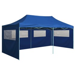 vidaXL Carpa plegable profesional con 4 paredes acero azul 3x6 m