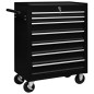 vidaXL Carrito caja de herramientas 7 cajones negro vidaXL Carrito caja de herramientas 7 cajones negro