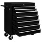 vidaXL Carrito caja de herramientas 7 cajones negro vidaXL Carrito caja de herramientas 7 cajones negro
