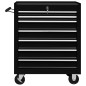 vidaXL Carrito caja de herramientas 7 cajones negro vidaXL Carrito caja de herramientas 7 cajones negro