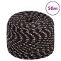 vidaXL Cuerda de barco polipropileno negra 8 mm 50 m
