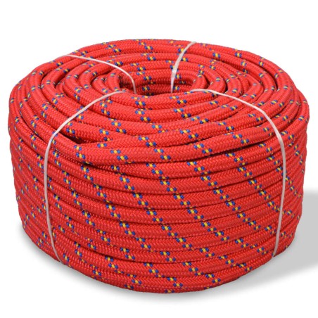 vidaXL Cuerda marina de polipropileno 6 mm 100 m rojo