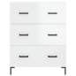 vidaXL Aparador alto madera contrachapada blanco brillo 69,5x34x180 cm