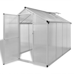 vidaXL Invernadero de aluminio reforzado con marco base 4,6 m² 
