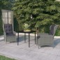 vidaXL Juego de comedor de jardín 3 piezas gris claro vidaXL Juego de comedor de jardín 3 piezas gris claro