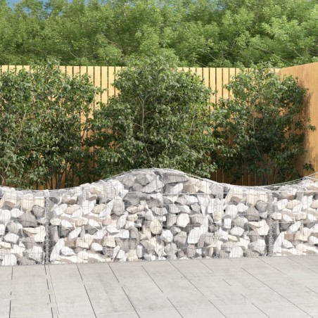 vidaXL Cesta de gaviones forma arco hierro galvanizado 200x50x60/80 cm